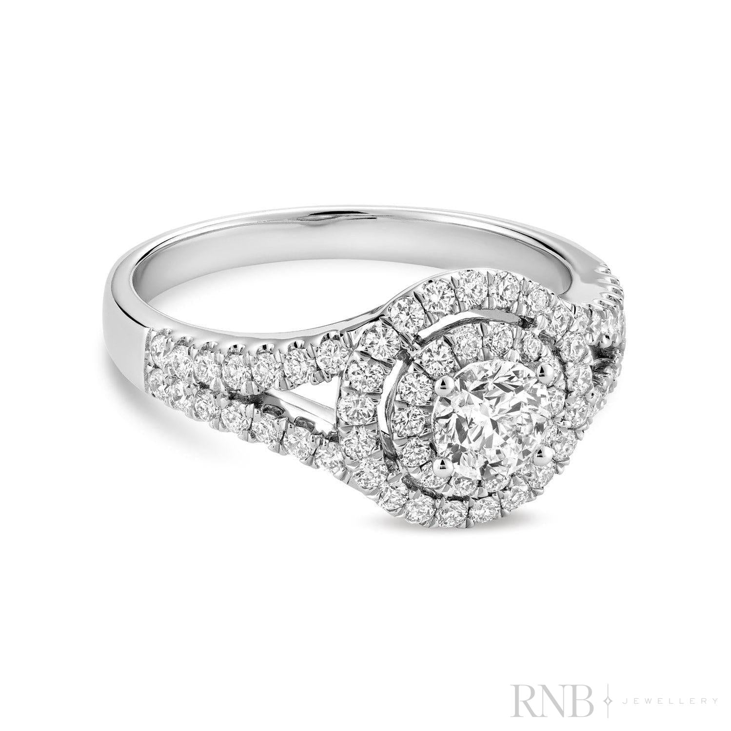 Double Halo Diamond Engagement Ring-RNB Jewellery