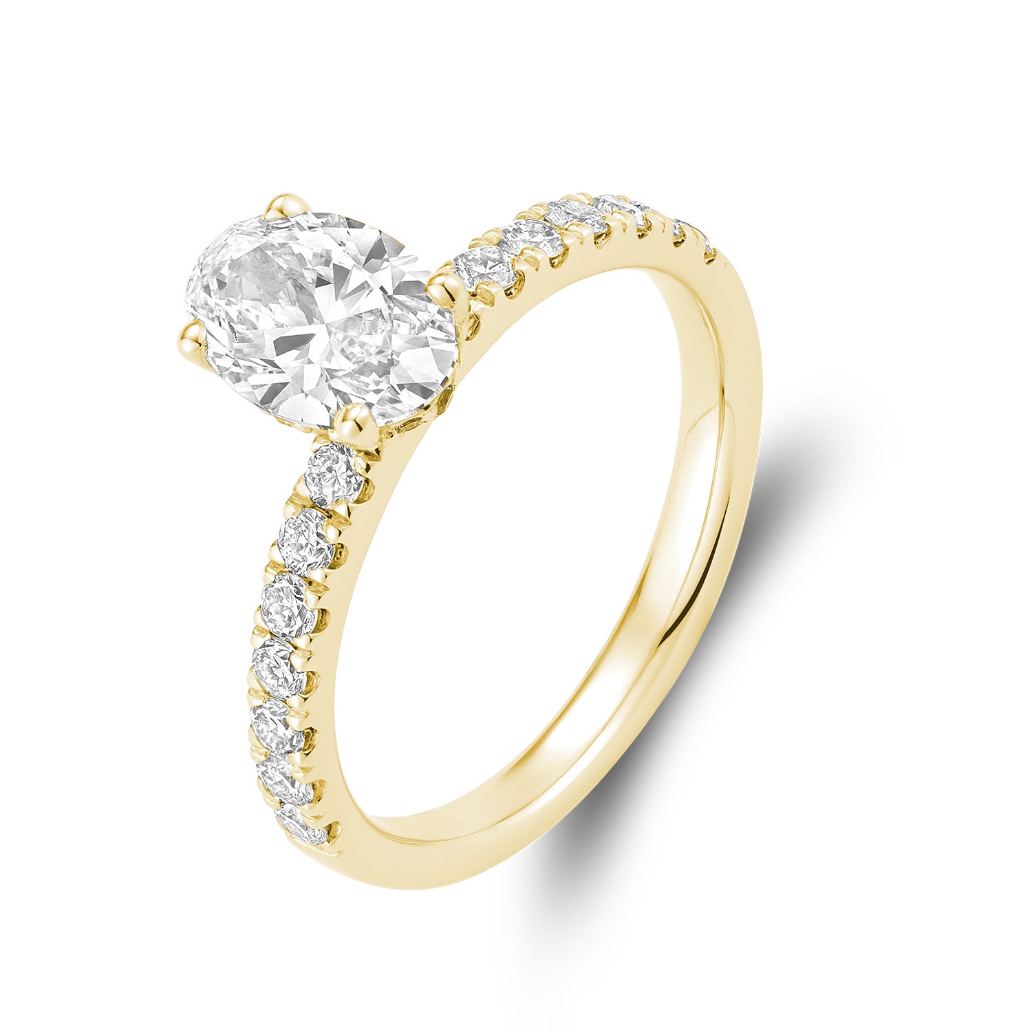 Bridal Oval with Accented Sides Lab Grown Diamond Ring