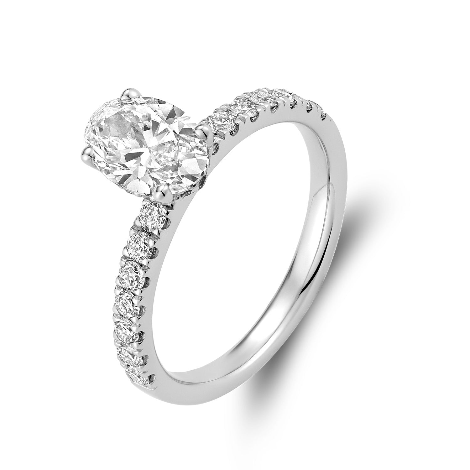 Bridal Oval with Accented Sides Lab Grown Diamond Ring