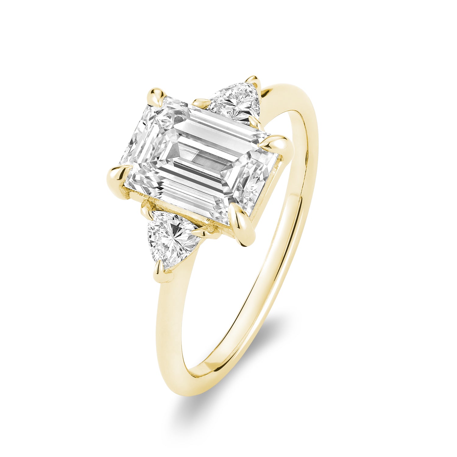 Trinity Bridal Collection Emerald & Trillion Cut Lab Grown Diamond Ring