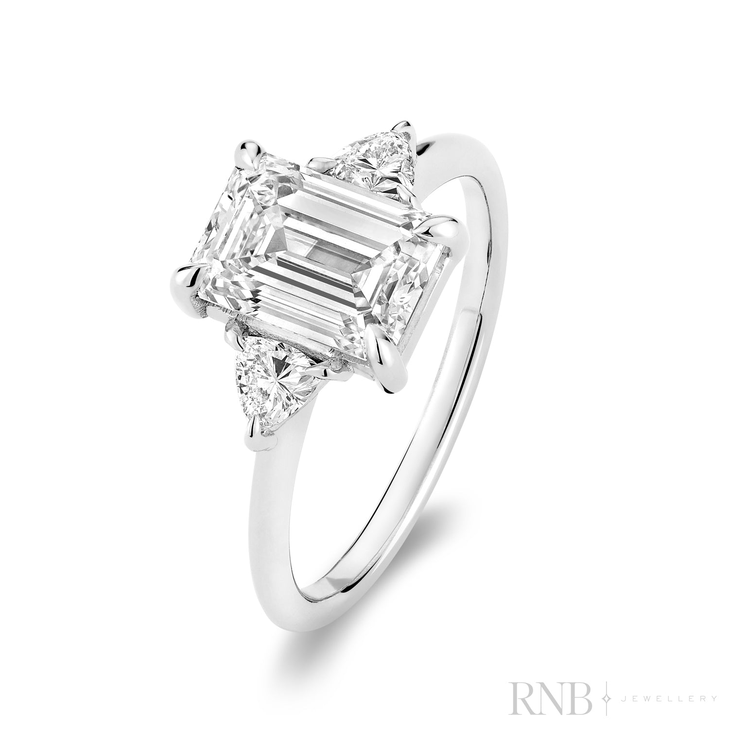 Trinity Bridal Collection Emerald & Trillion Cut Lab Grown Diamond Ring