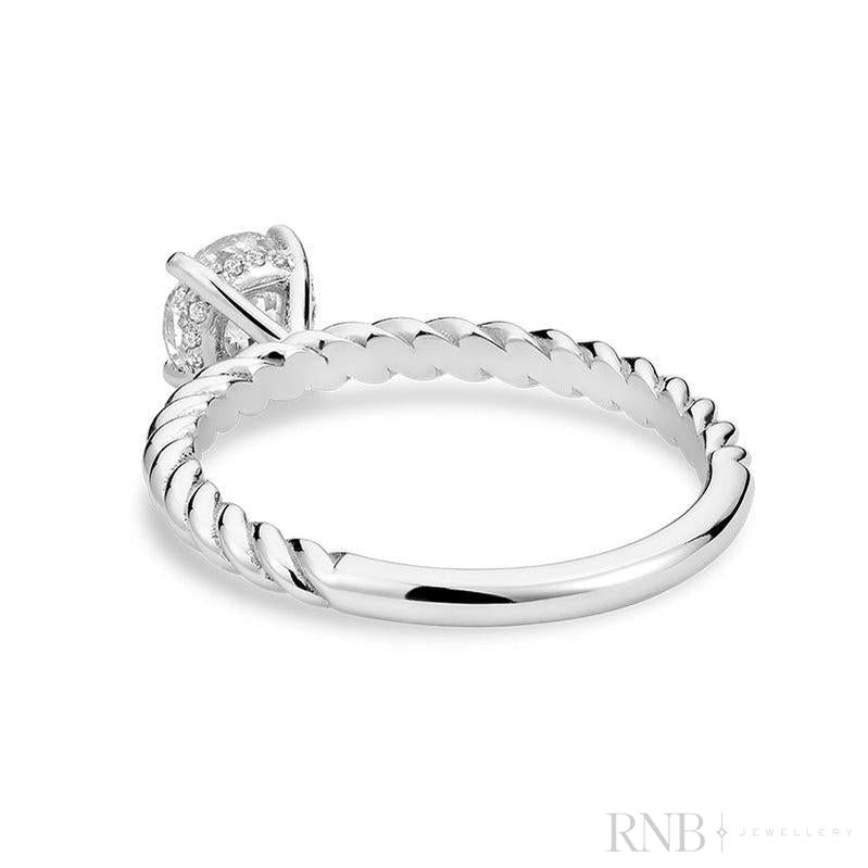 Braded Bridal Diamond Ring Round-RNB Jewellery
