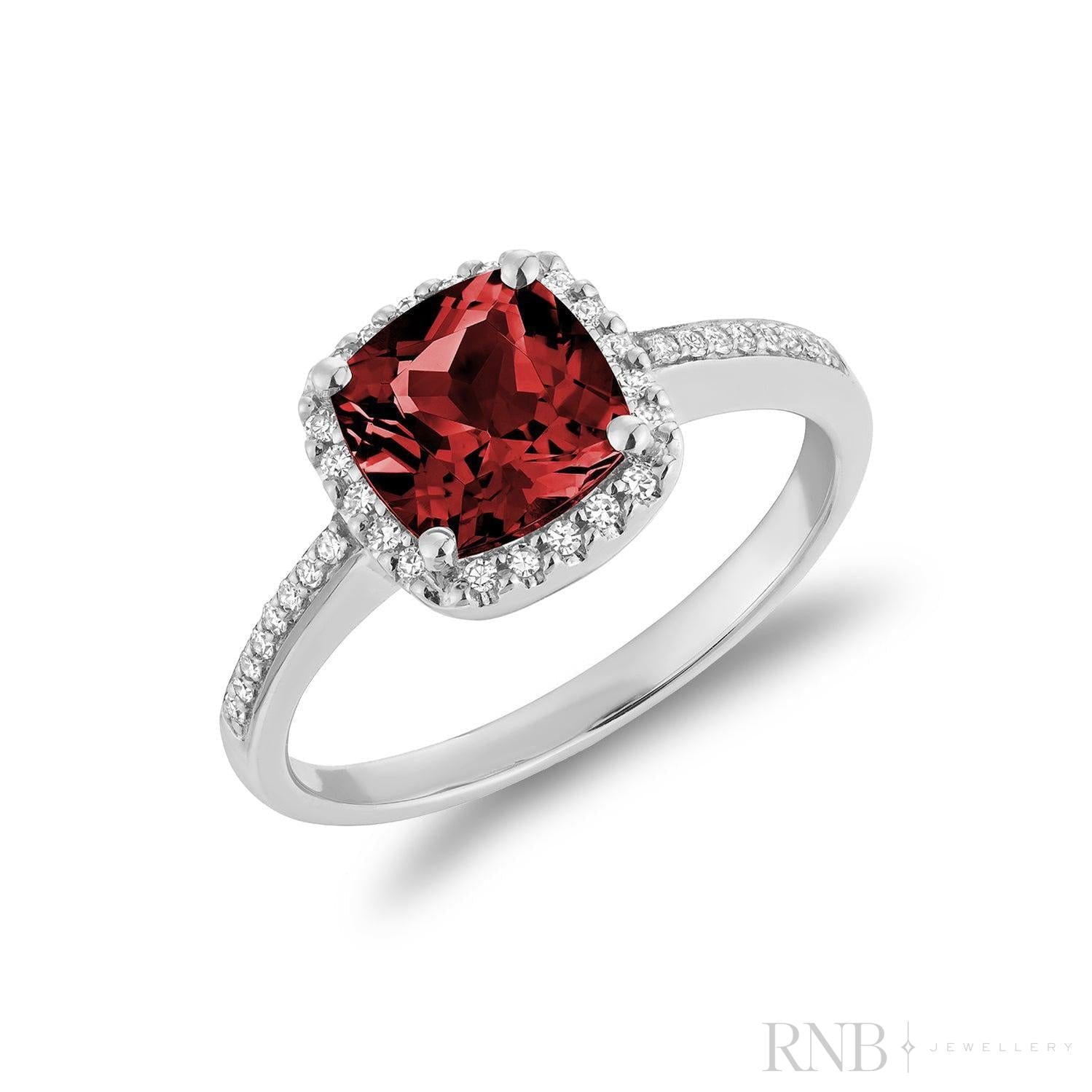 Cushion Cut Precious Stone & Diamond Halo Ring-RNB Jewellery