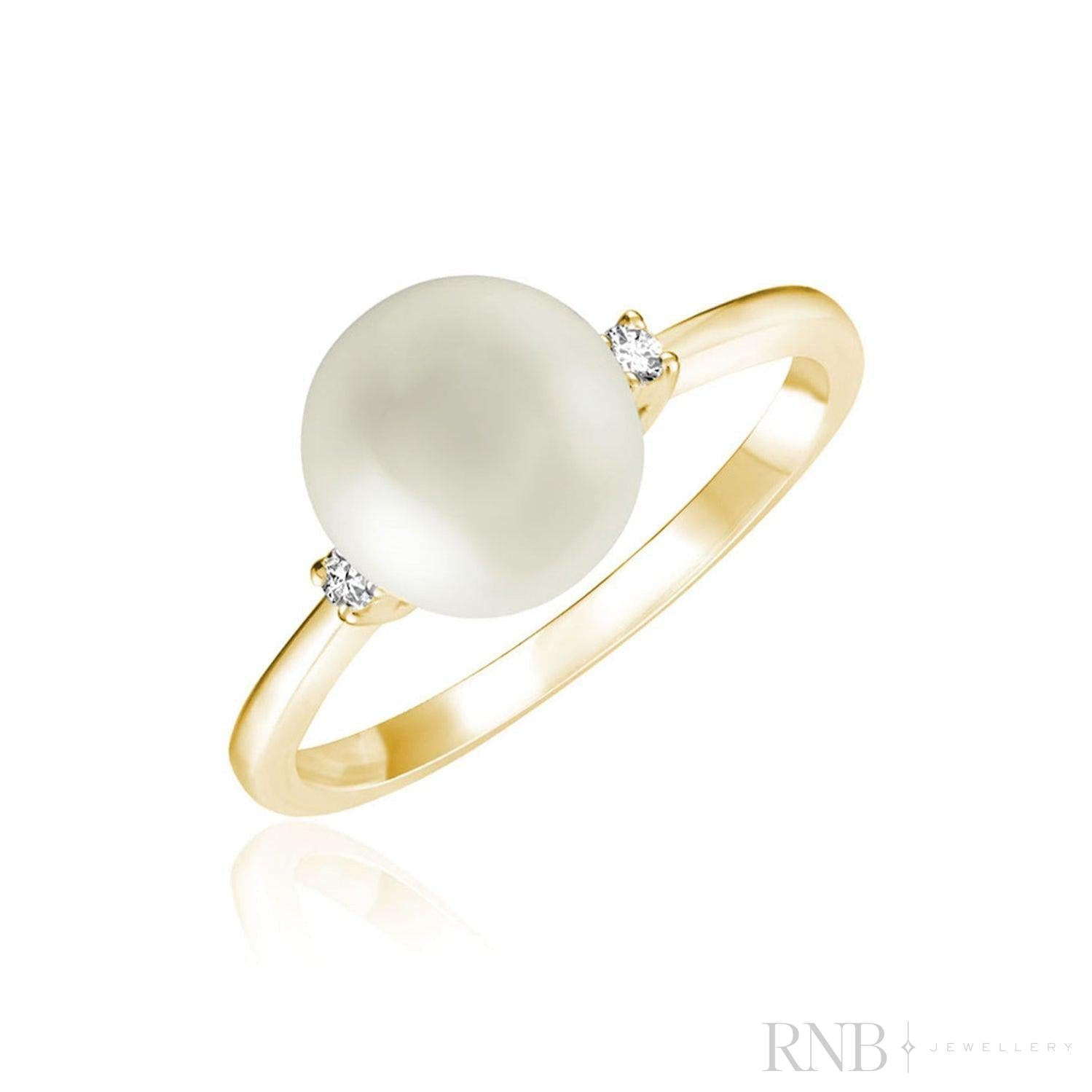 Cultured Pearl & Diamond Ring-RNB Jewellery