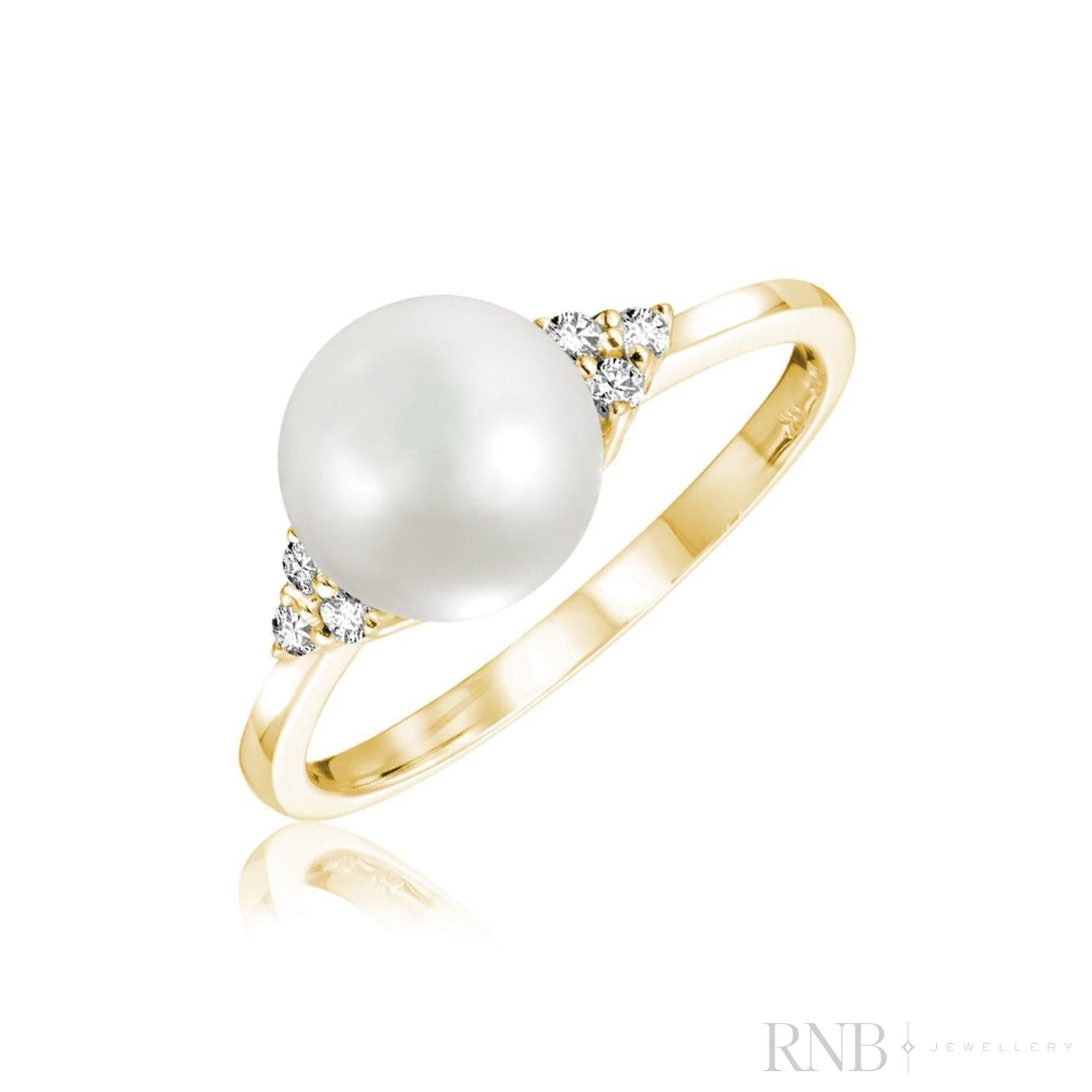 Cultured Pearl & Diamond Ring-RNB Jewellery