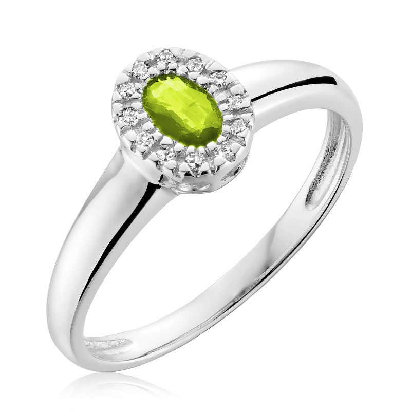 Bague halo de pierres précieuses ovales et de diamants
