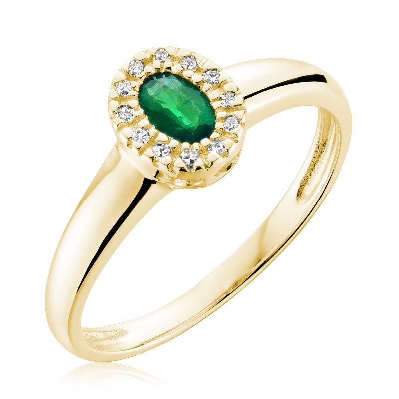 Bague halo de pierres précieuses ovales et de diamants