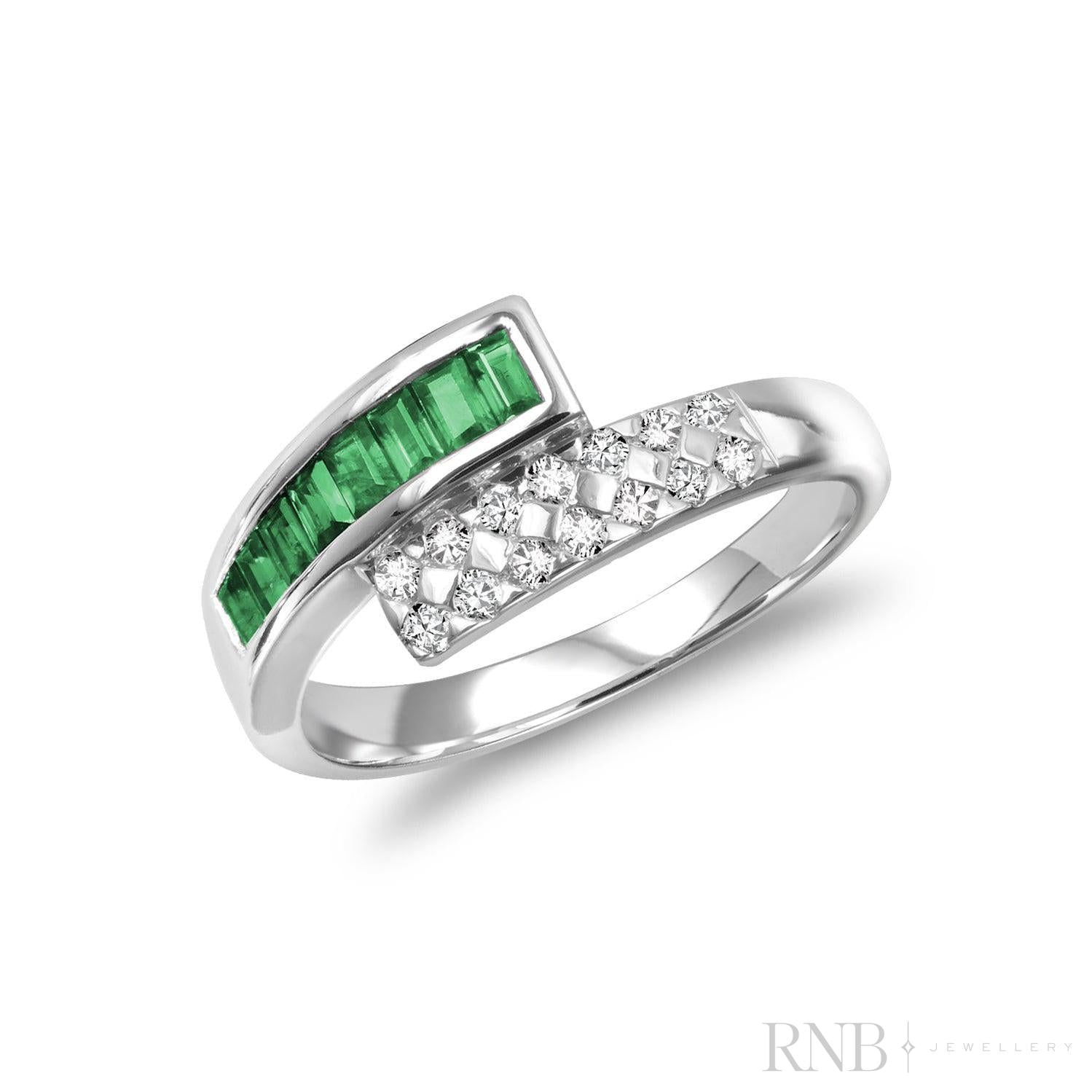 Bypass Precious Stone & Diamond Ring-RNB Jewellery