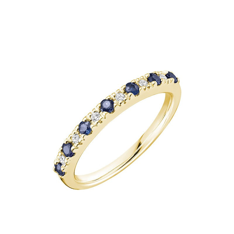 Semi Eternity Precious Stone and Diamond Ring