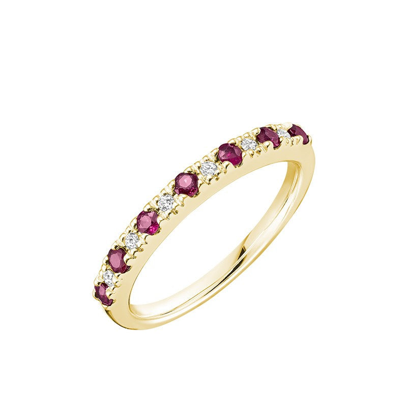 Semi Eternity Precious Stone and Diamond Ring
