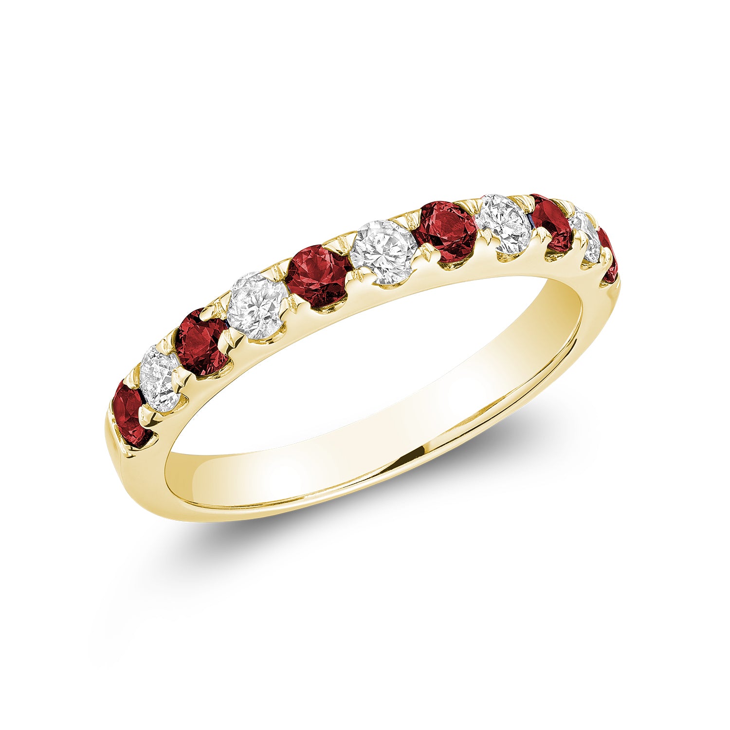 Semi Eternity Precious Stone & Diamond Ring