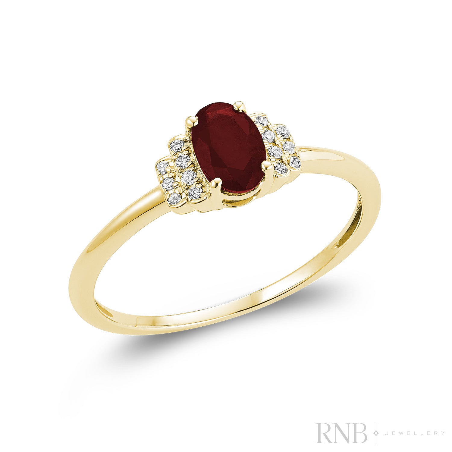 Dainty Oval Created Gemstone & Diamond Ring