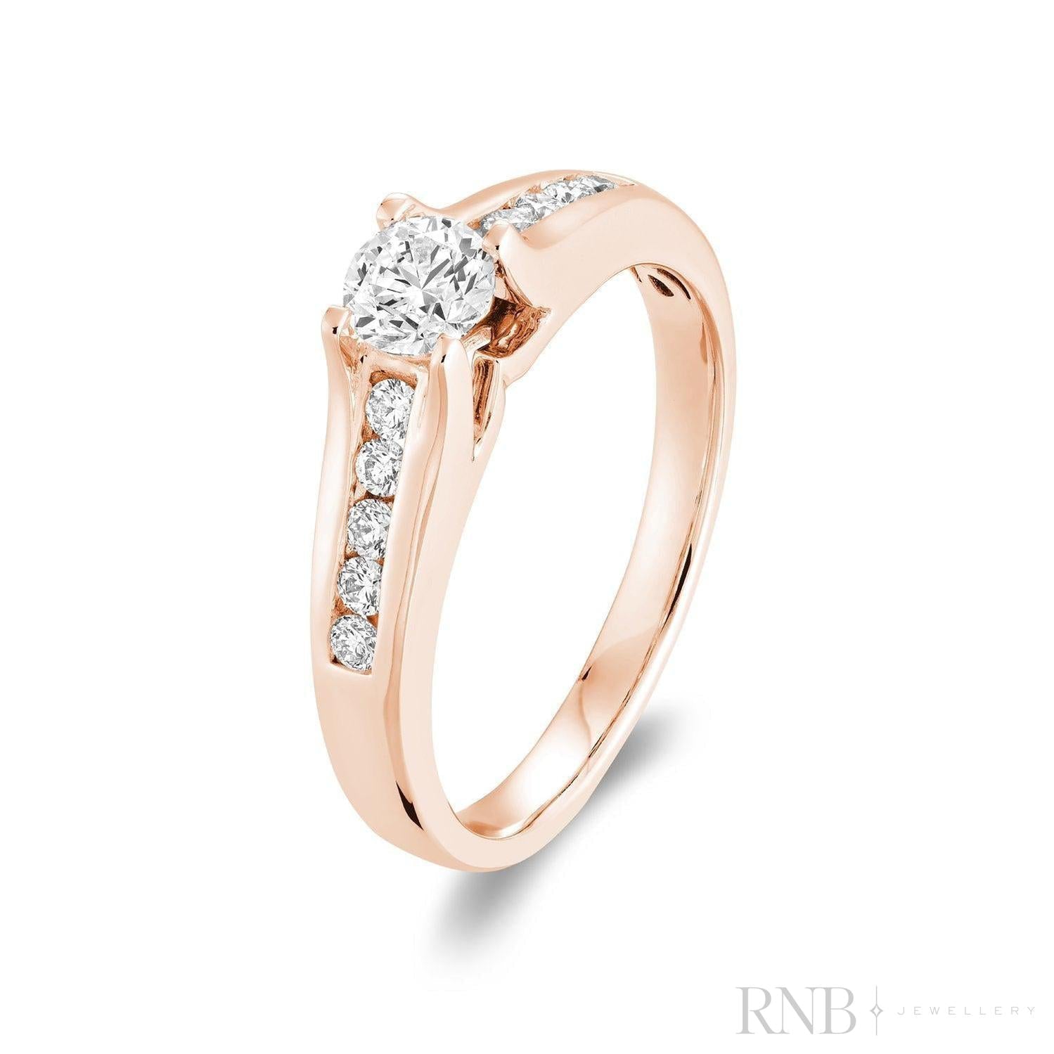 Solitaire Channel Set Diamond Engagement Ring-RNB Jewellery