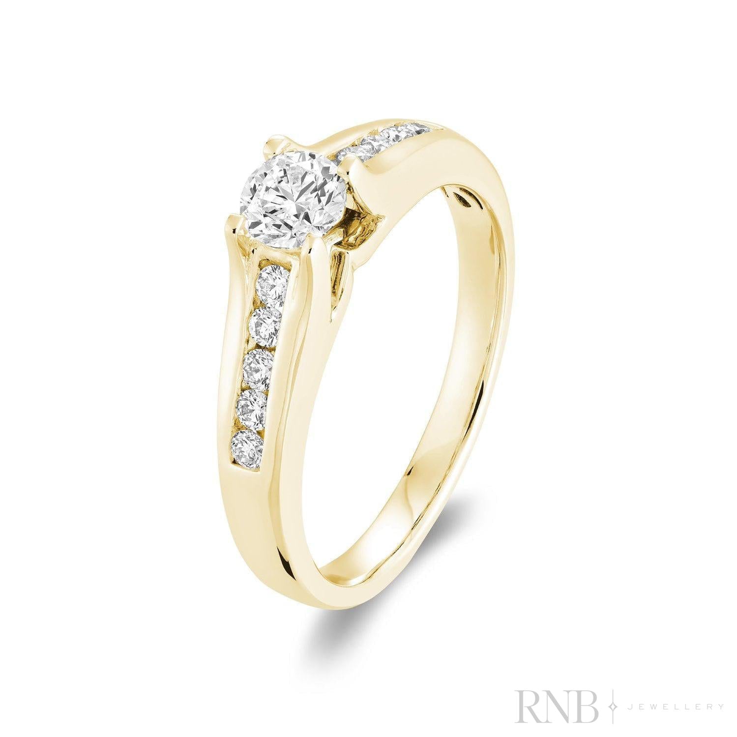 Solitaire Channel Set Diamond Engagement Ring-RNB Jewellery