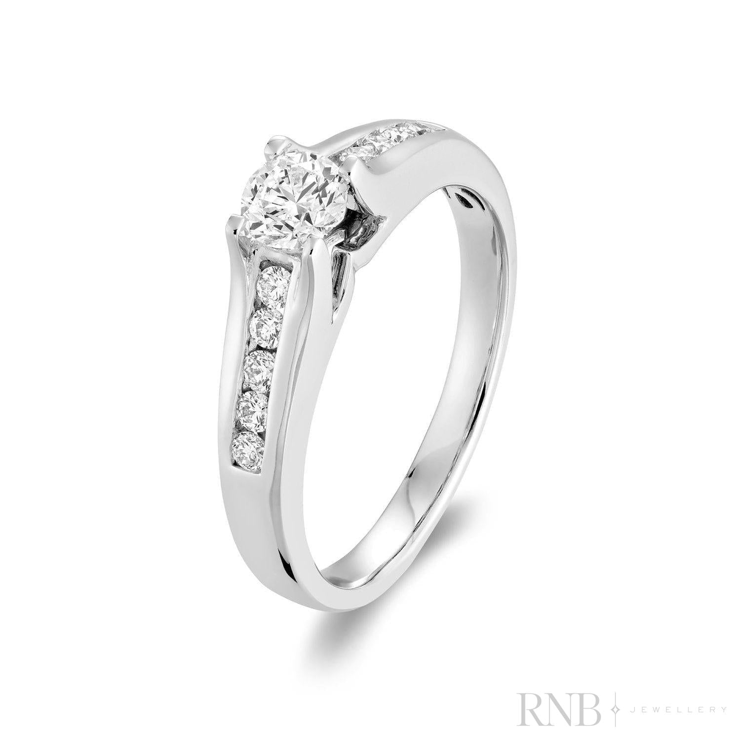 Solitaire Channel Set Diamond Engagement Ring-RNB Jewellery