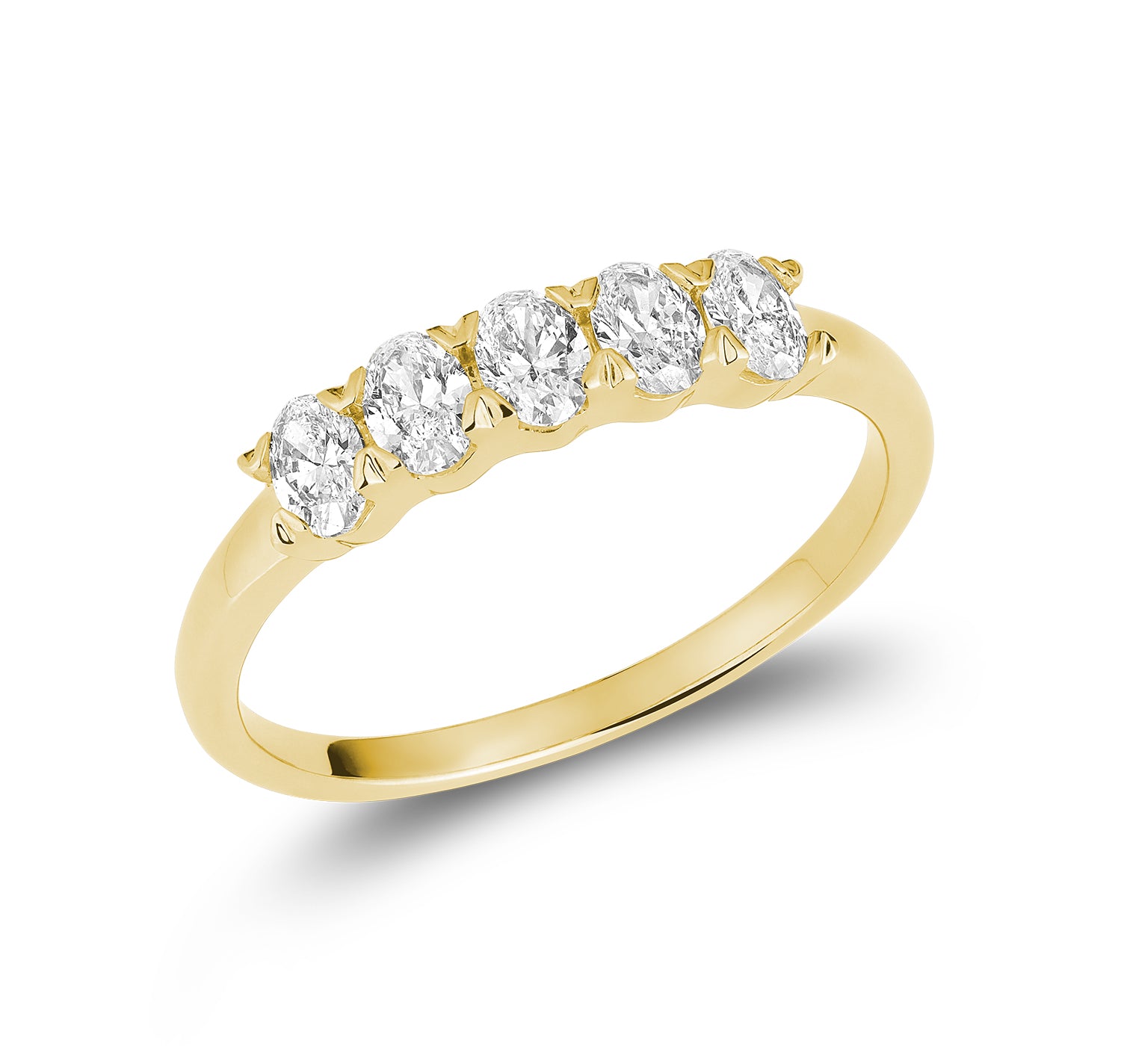 Semi Eternity Five Stone Oval Lab Grown Diamond Ring