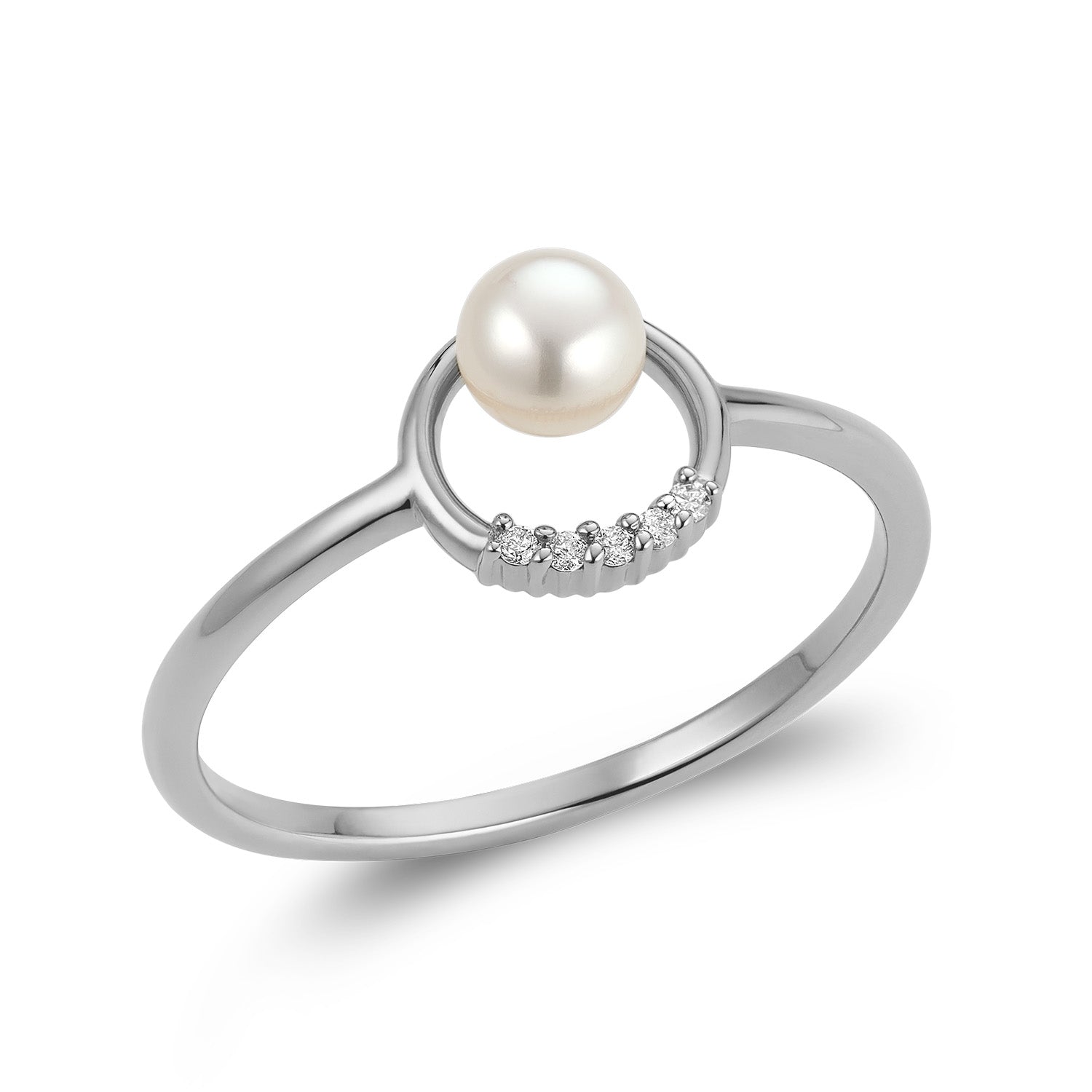 Circle Of Life Diamond & Pearl Ring
