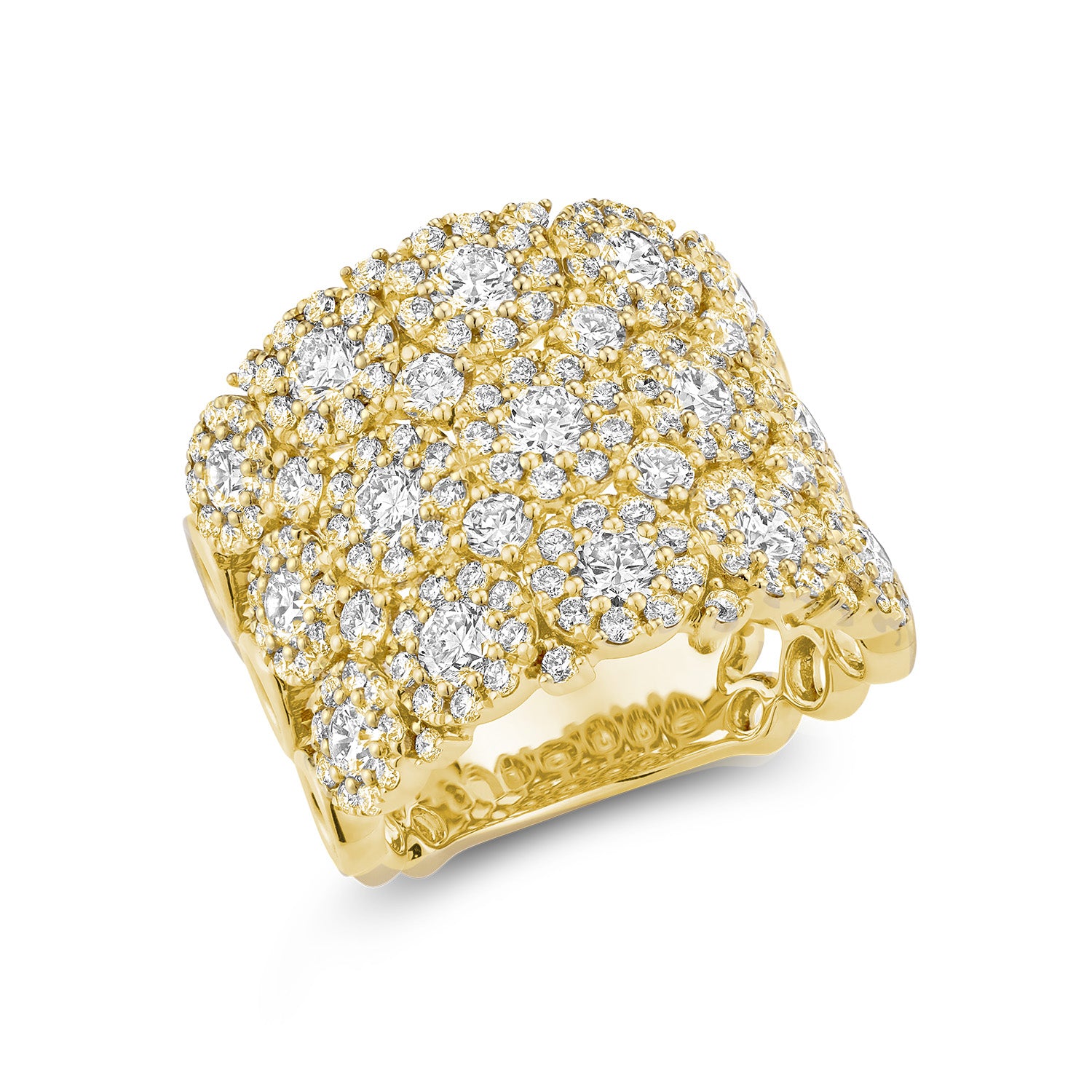 Fancy Wide Cluster Lab Grown Diamond Ring