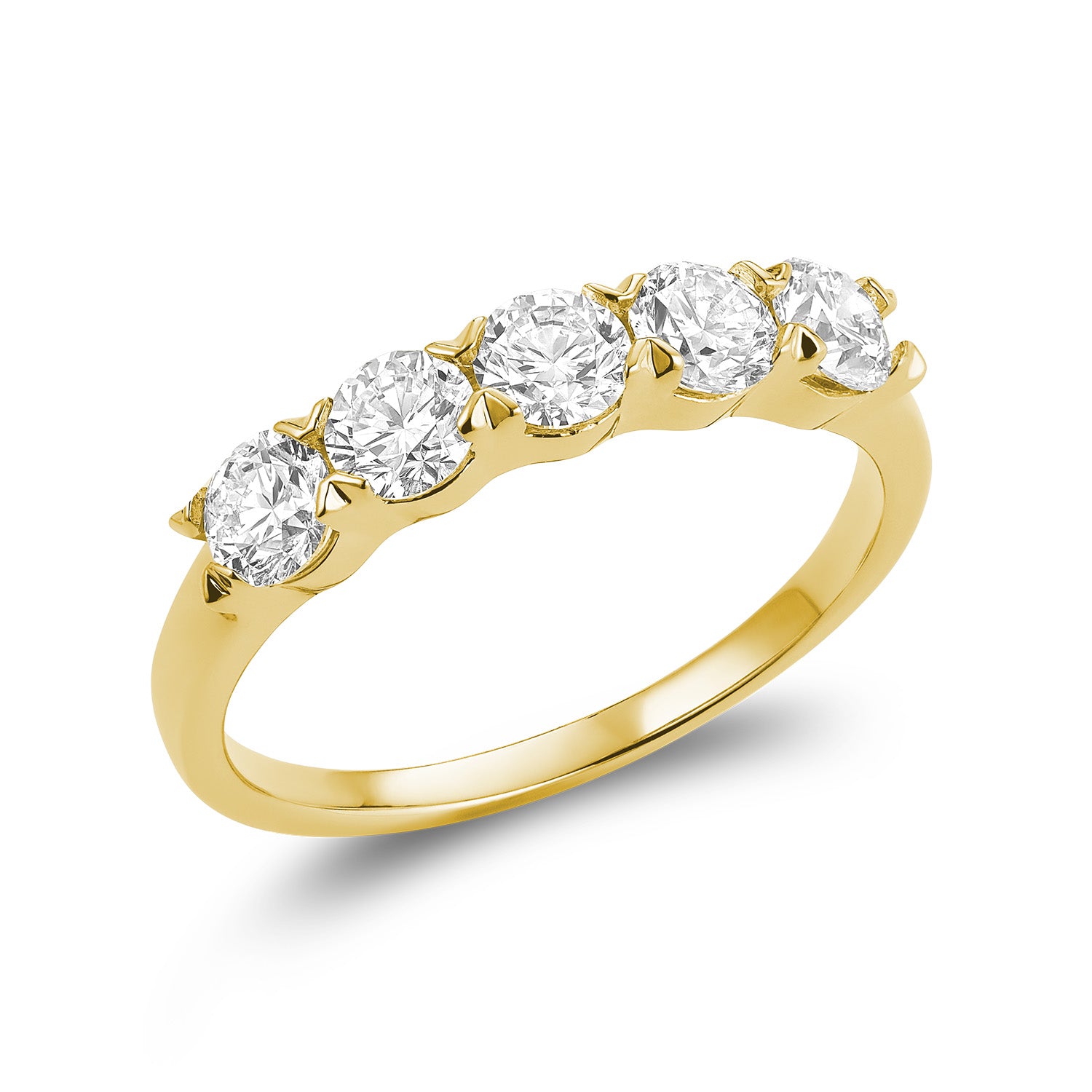 Semi Eternity Five Stone Lab Grown Diamond Ring