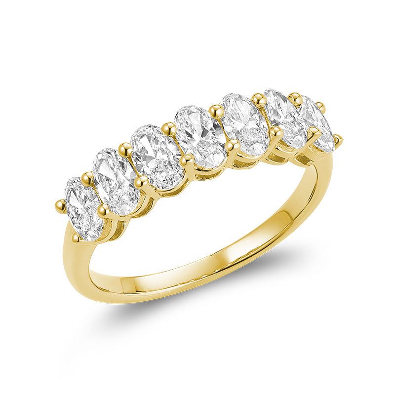 Semi Eternity Oval Lab Grown Diamond Ring