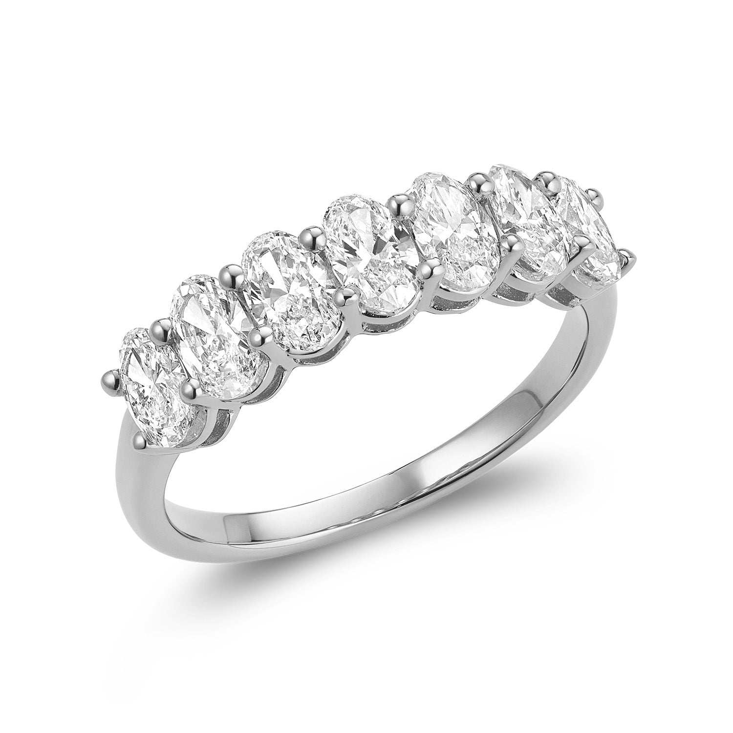 Semi Eternity Oval Lab Grown Diamond Ring