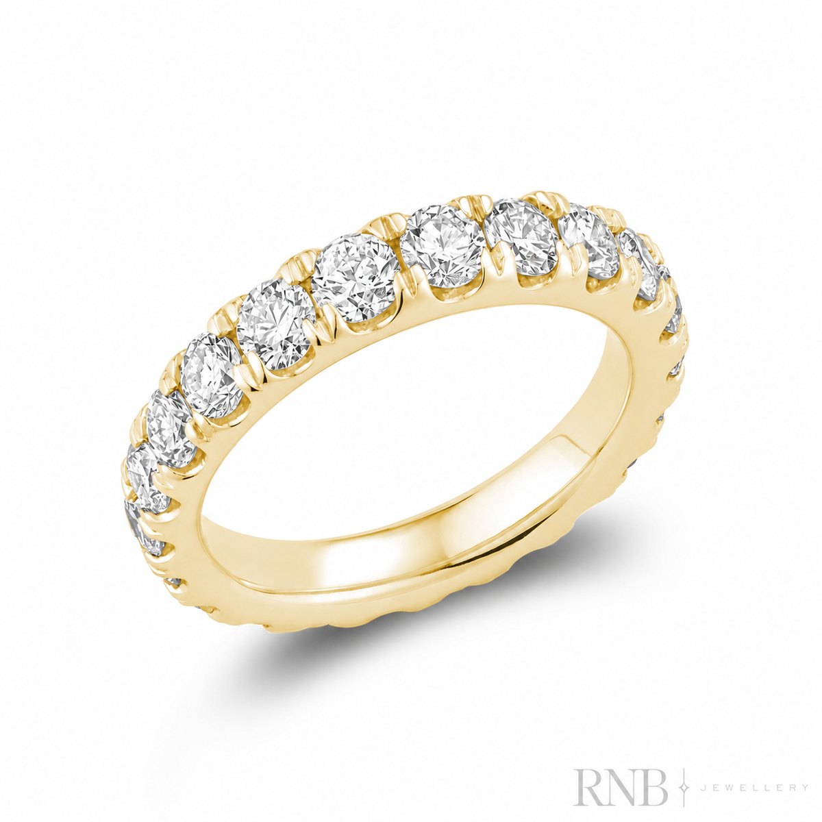 02-LGSETE300Y - 3.00CT Lab Grown Diamond Eternity Ring - Yellow Gold