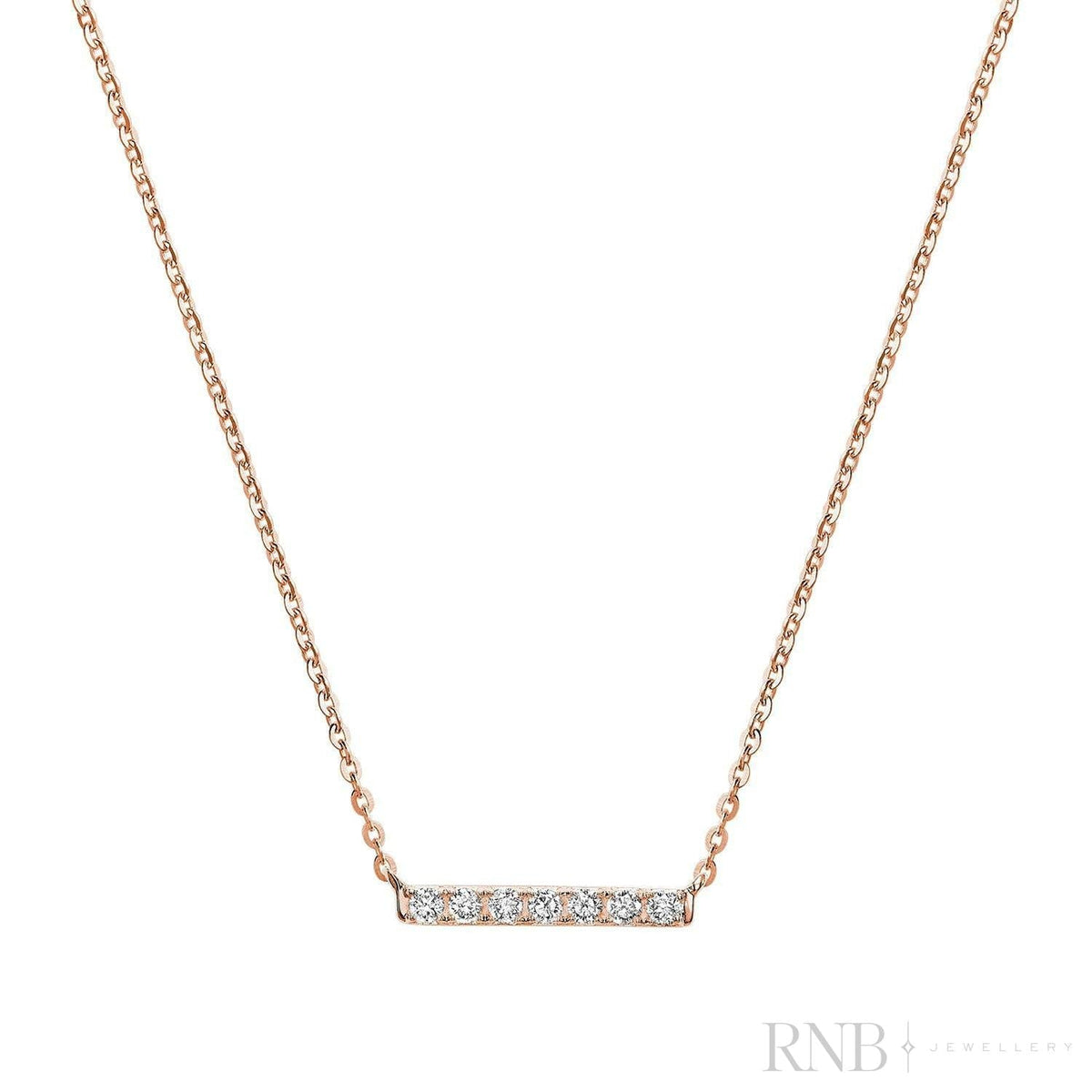 Diamond Bar Necklace-RNB Jewellery
