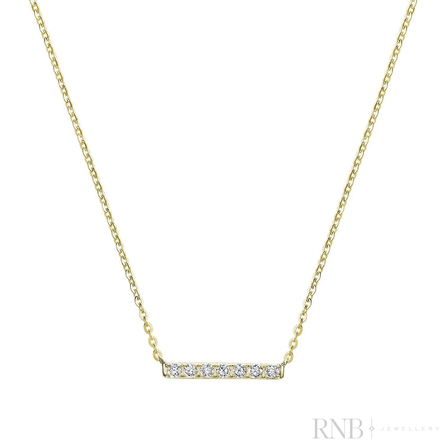 Diamond Bar Necklace-RNB Jewellery
