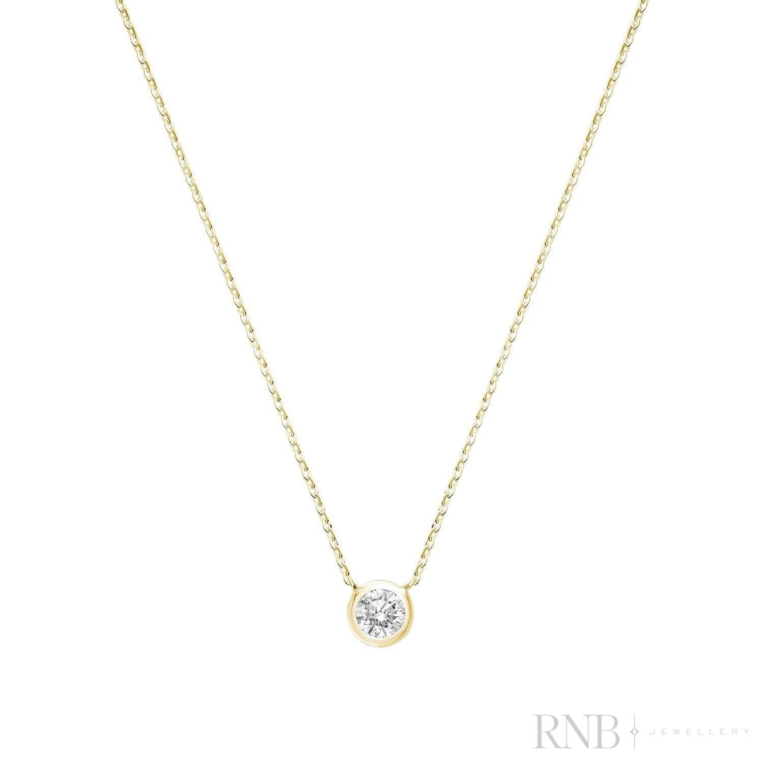 Bezel Set Diamond Necklace-RNB Jewellery