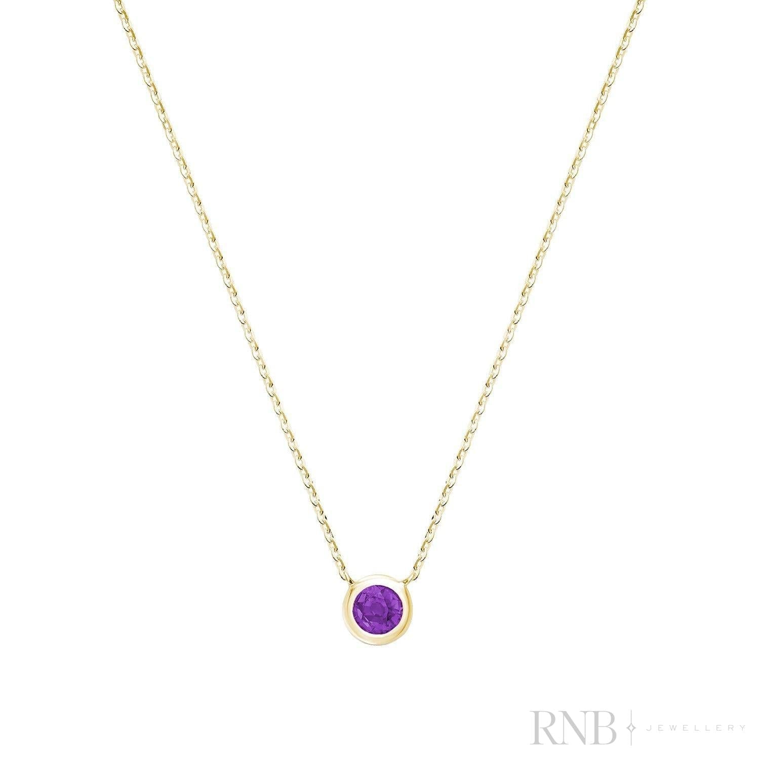 Bezel Set Precious Stone Necklace-RNB Jewellery