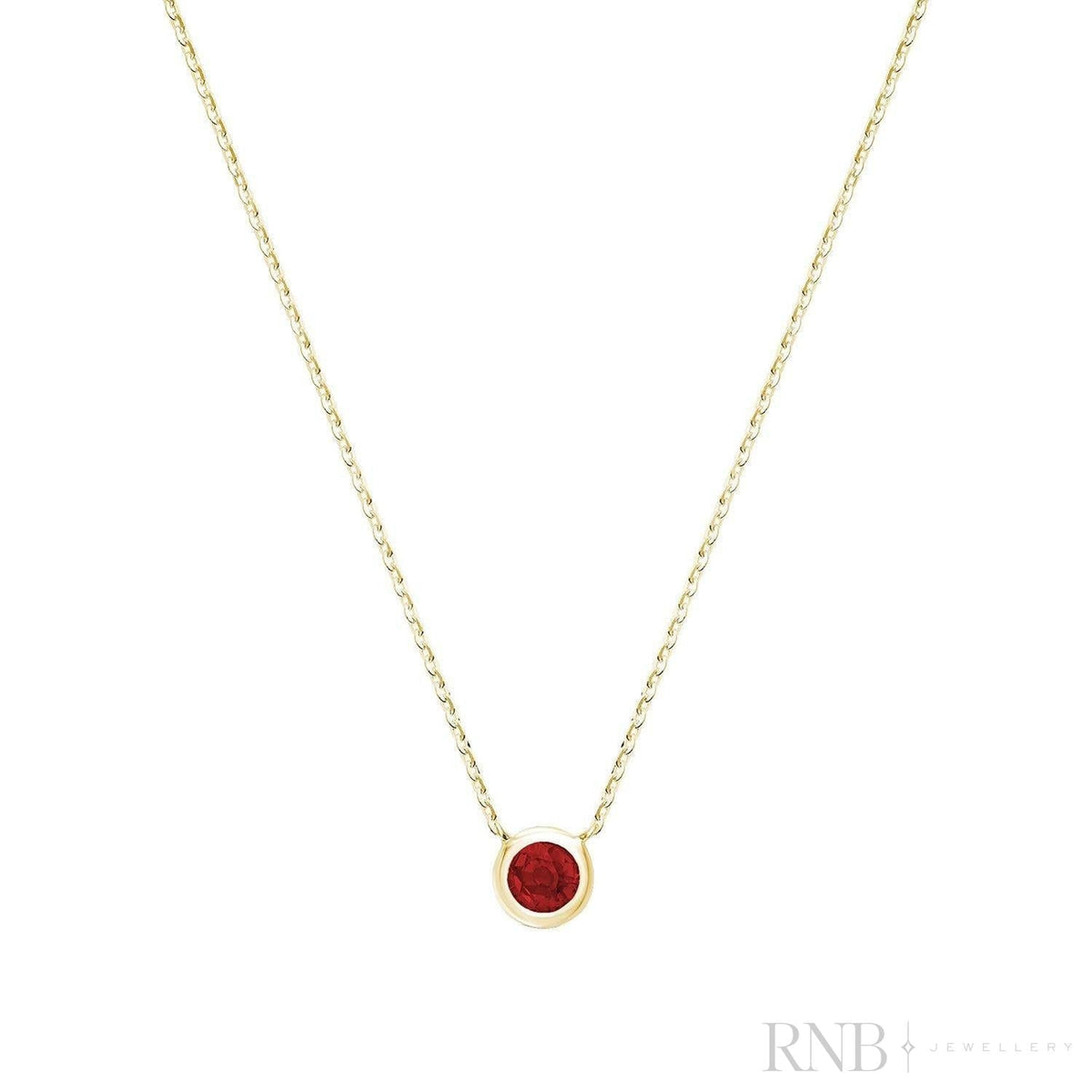 Bezel Set Precious Stone Necklace-RNB Jewellery