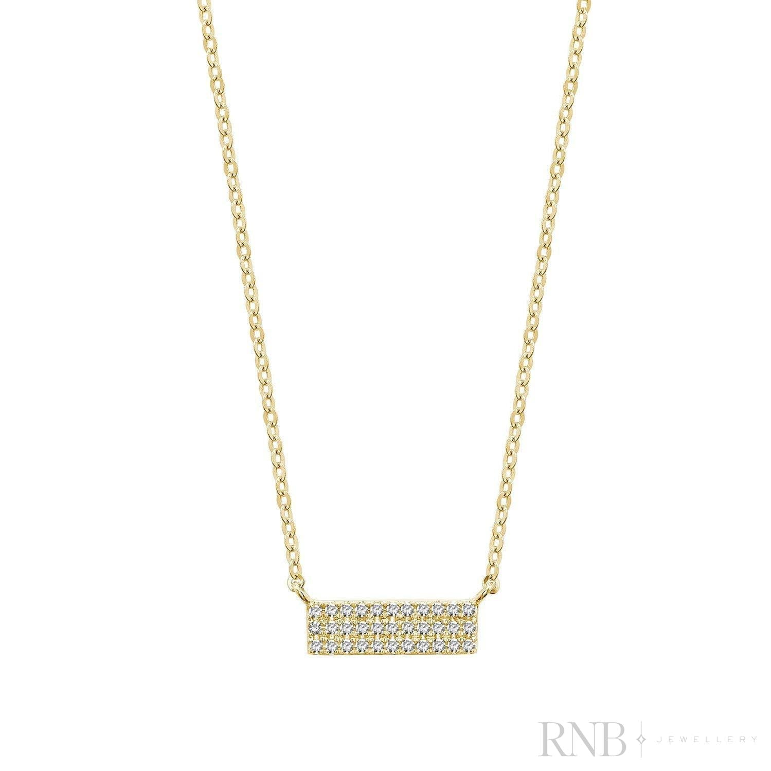 Bar Plate Diamond Necklace-RNB Jewellery