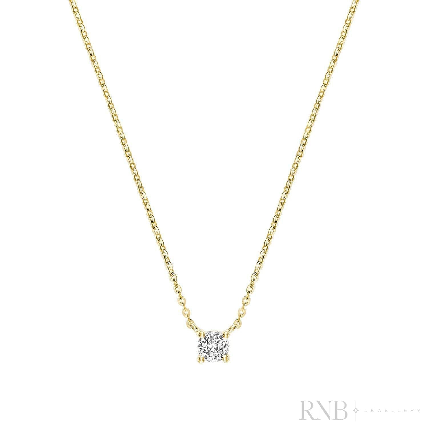 Solitaire Diamond Necklace-RNB Jewellery