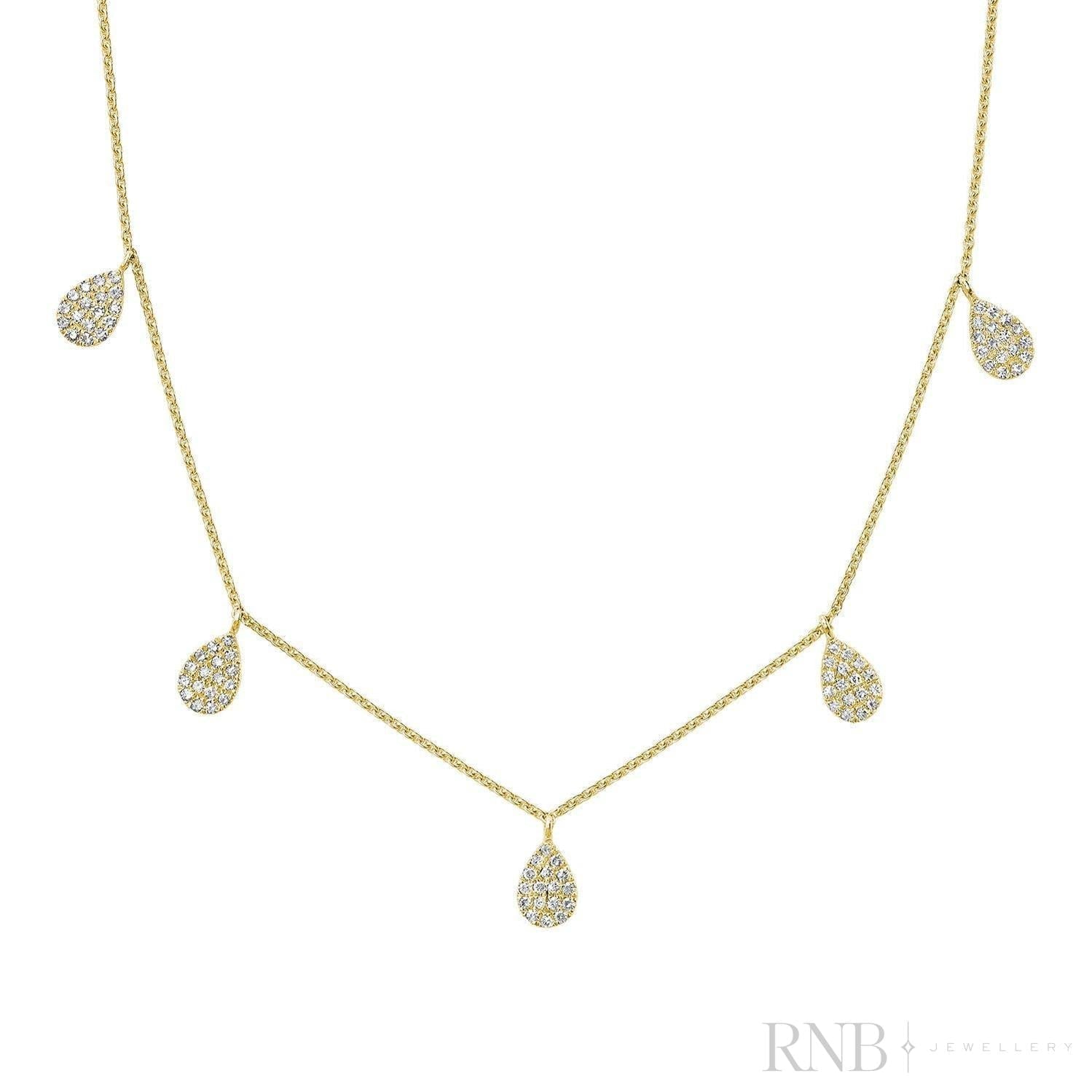 Drop Pave Diamond By The Yard Necklace-RNB Jewellery