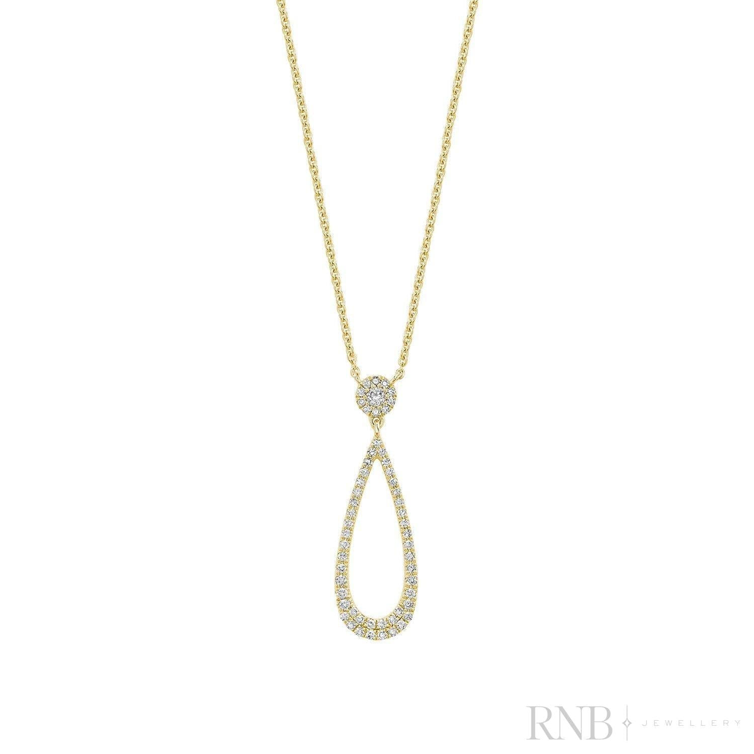 Drop Halo Diamond Necklace-RNB Jewellery