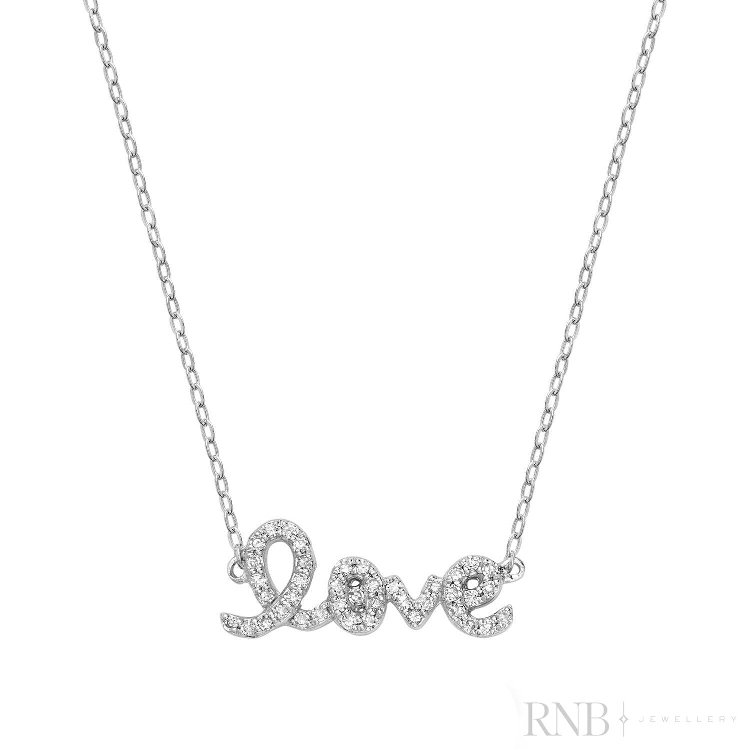 Mini "LOVE" Diamond Necklace-RNB Jewellery