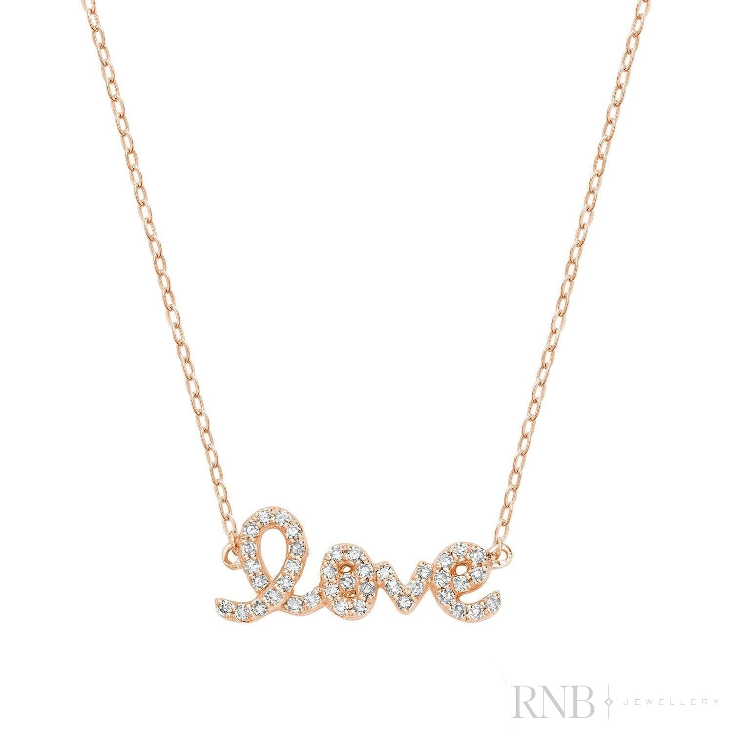 Mini "LOVE" Diamond Necklace-RNB Jewellery
