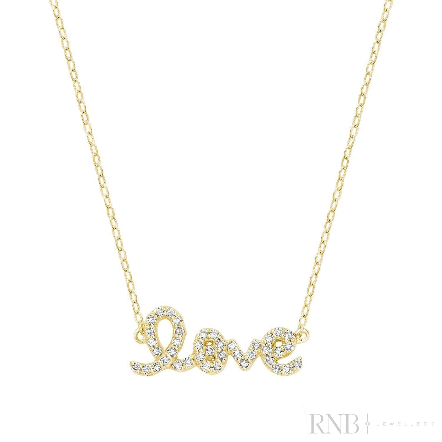 Mini "LOVE" Diamond Necklace-RNB Jewellery