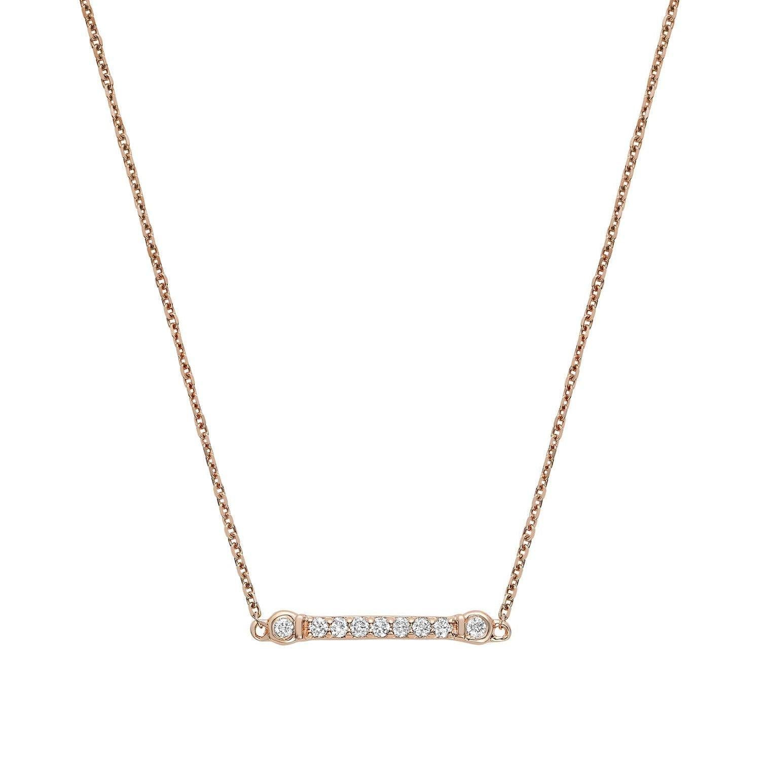 Bar Bezel Diamond Necklace-RNB Jewellery