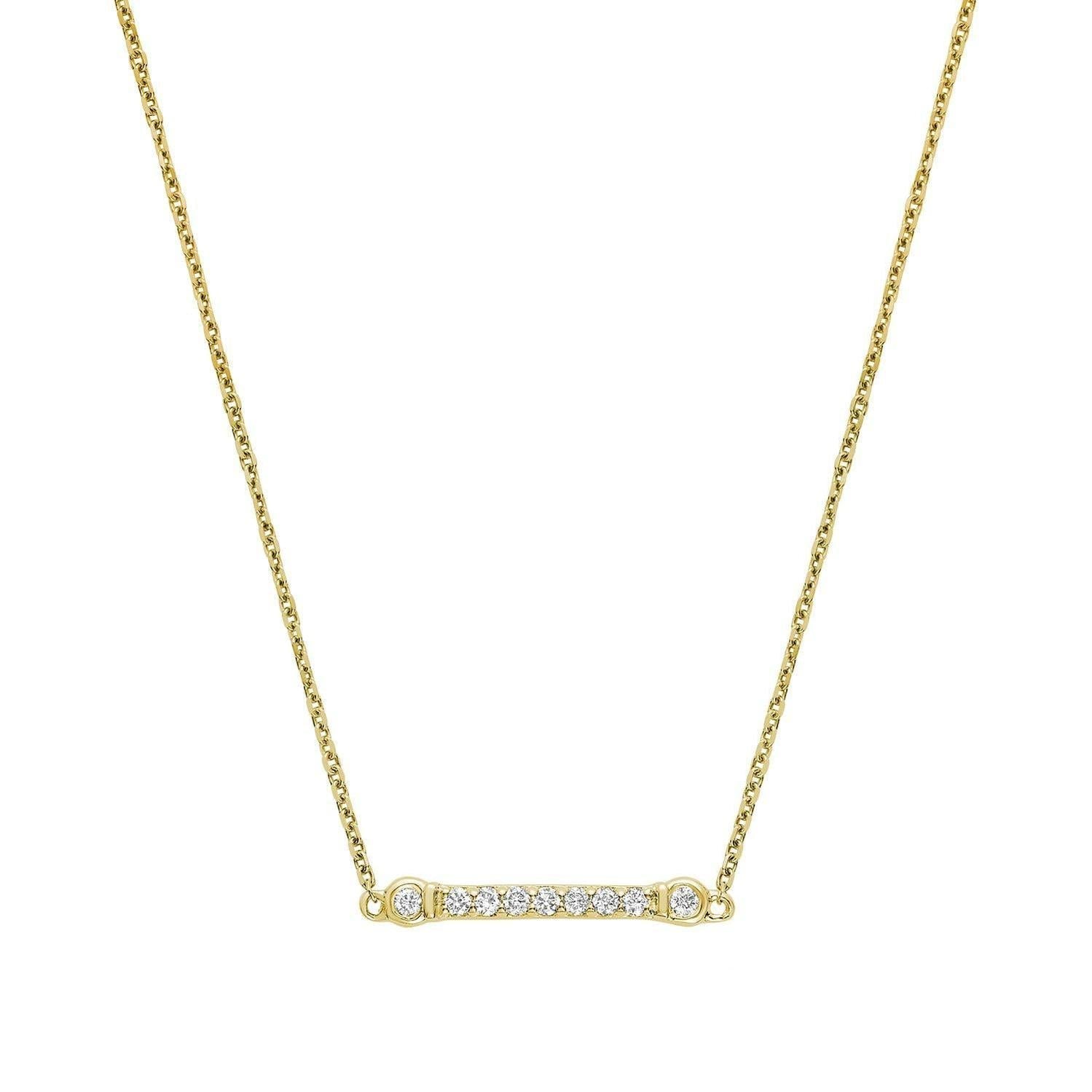 Bar Bezel Diamond Necklace-RNB Jewellery
