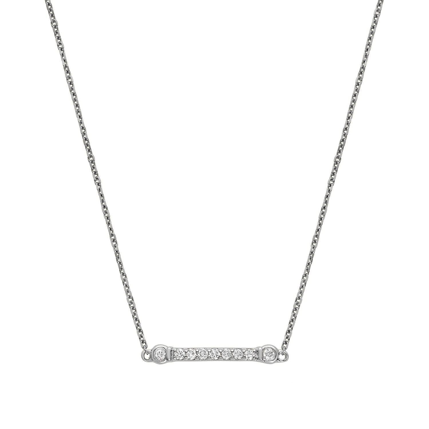 Bar Bezel Diamond Necklace-RNB Jewellery
