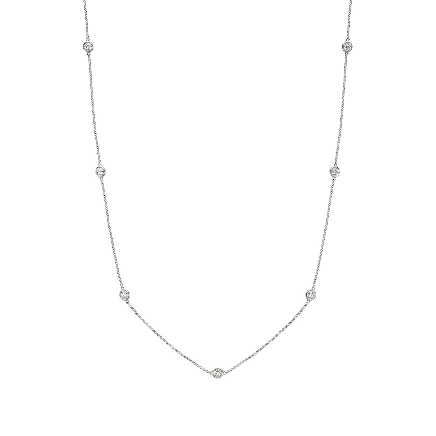 Eight Station Bezel Lab Grown Diamond Necklace