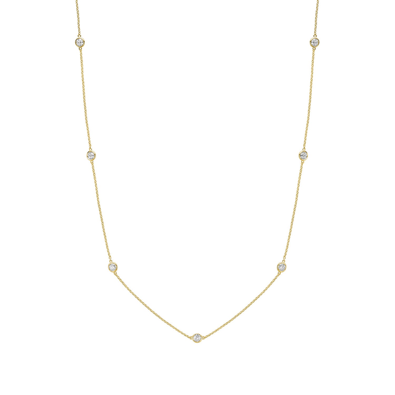Eight Station Bezel Lab Grown Diamond Necklace