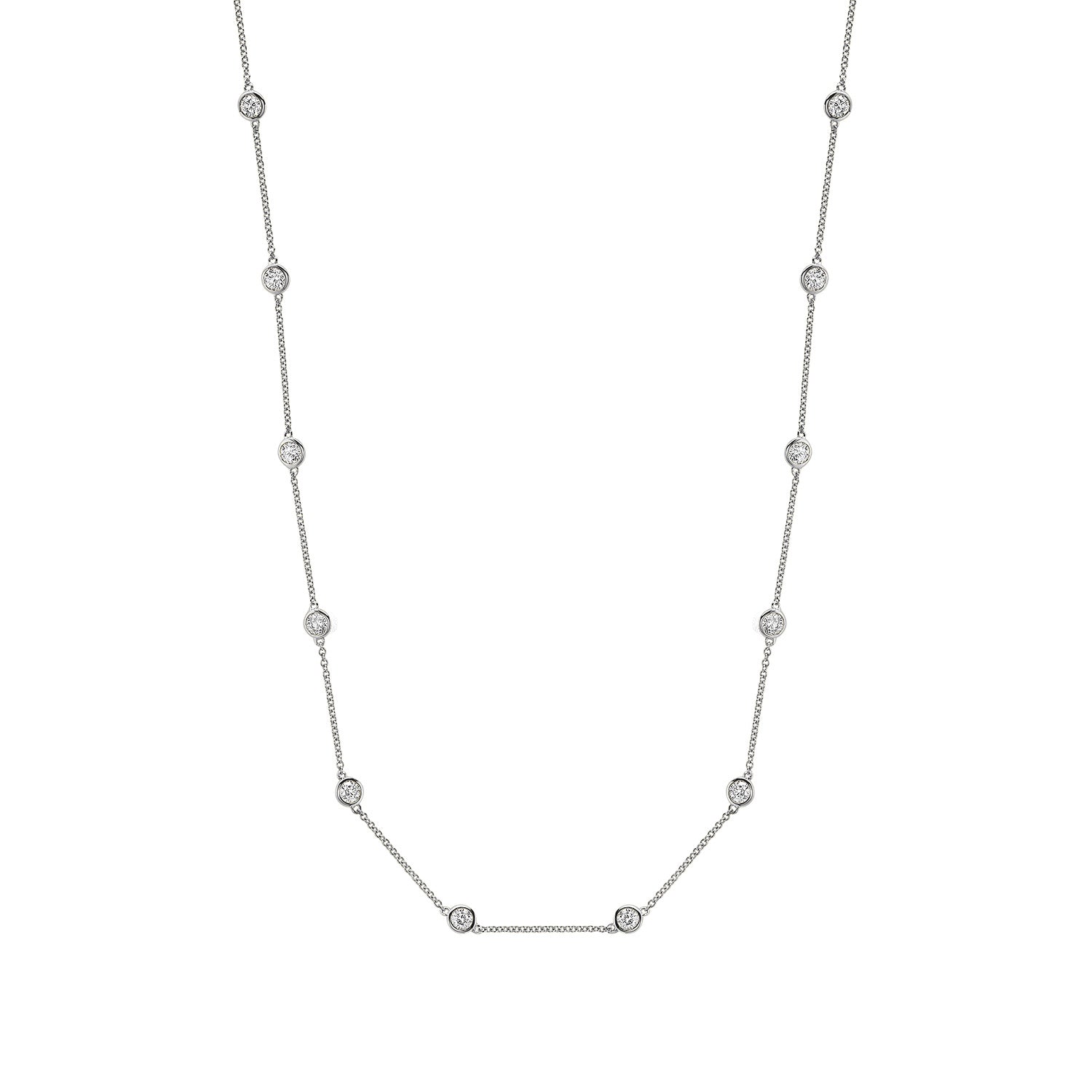 Station Bezel Lab Grown Diamond Necklace