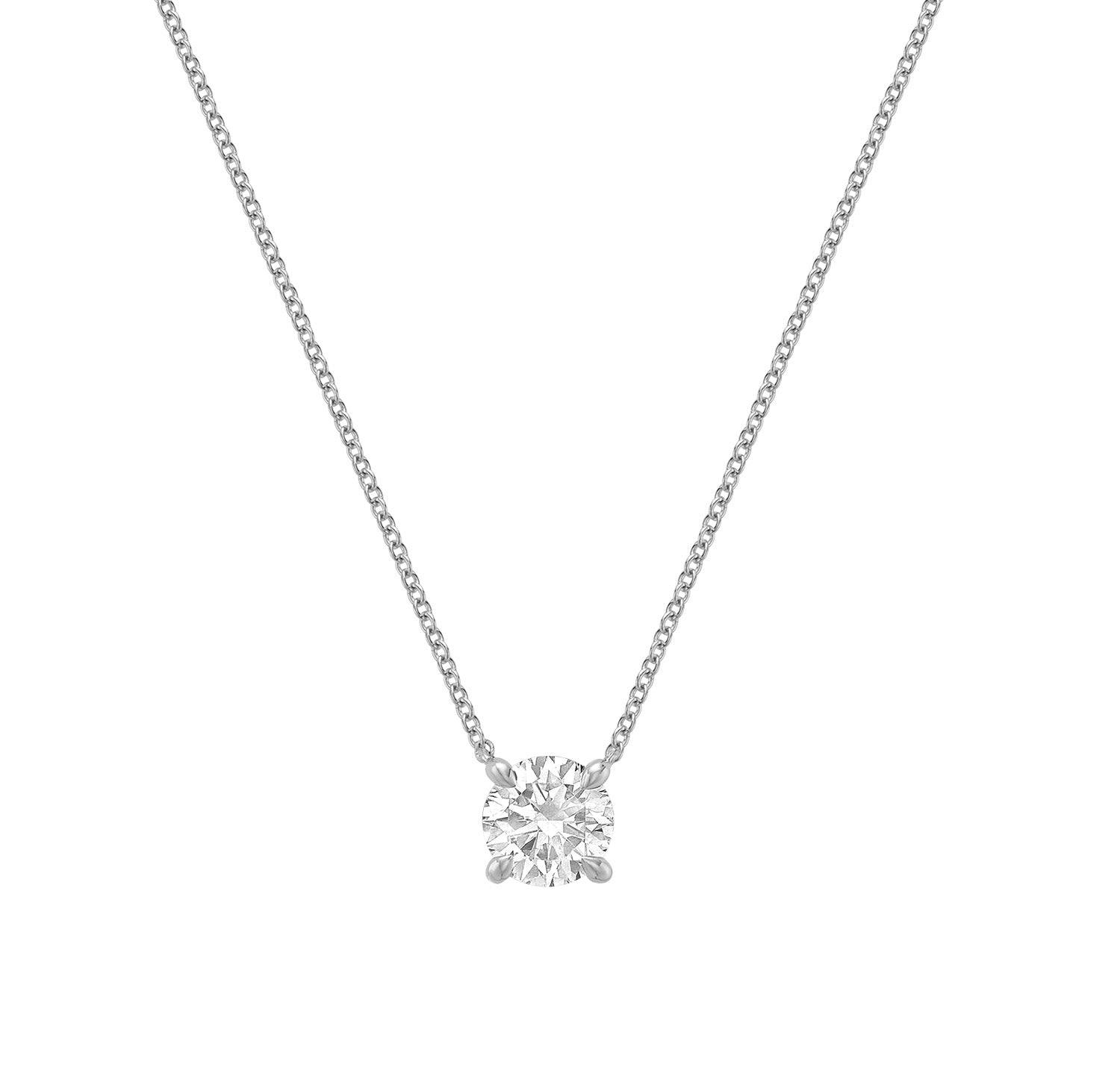 Classic Solitaire Pendant Lab Grown Diamond Necklace