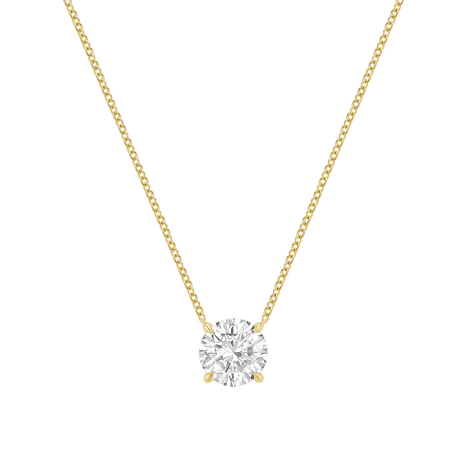 Classic Solitaire Pendant Lab Grown Diamond Necklace