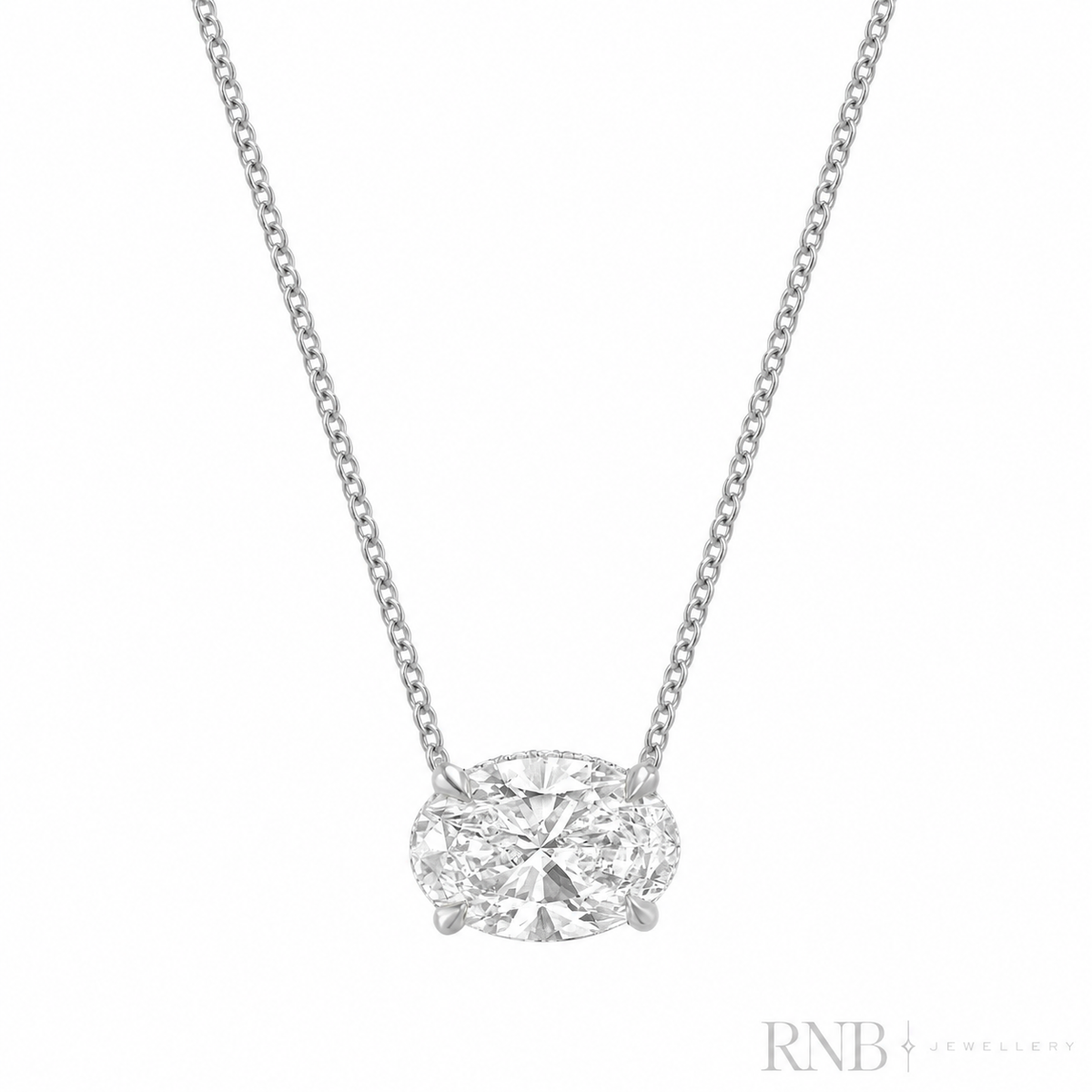 08-LGHO200 - 2.00CT Lab Grown Diamond Necklace - White Gold
