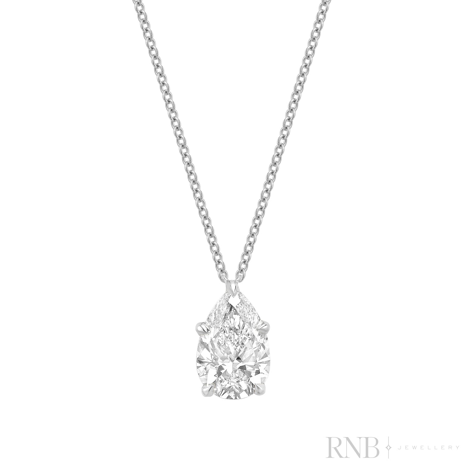 Classic Pear Solitaire Pendant Lab Grown Diamond Necklace