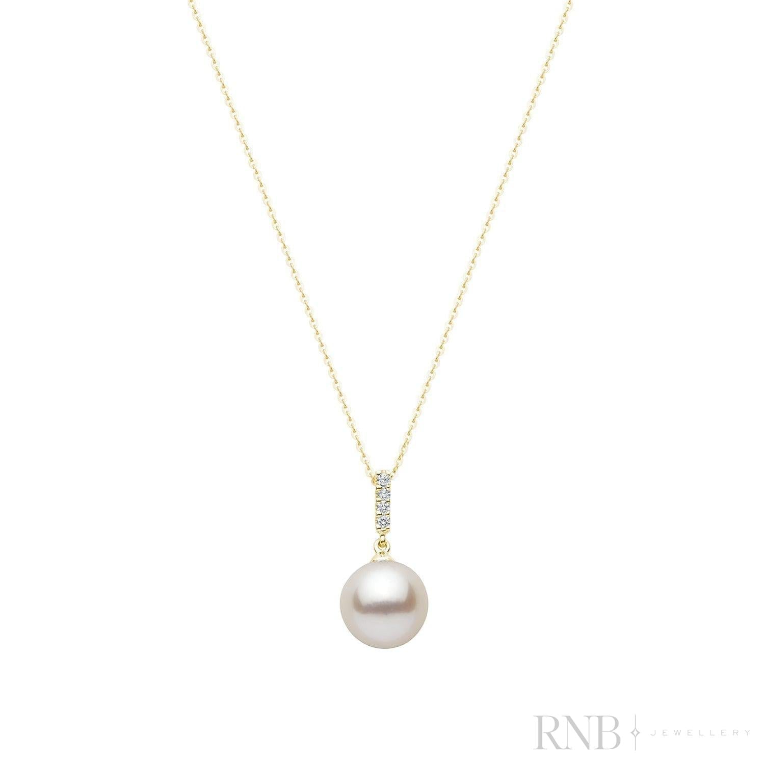 Cultured Pearl & Diamond Bail Pendant-RNB Jewellery