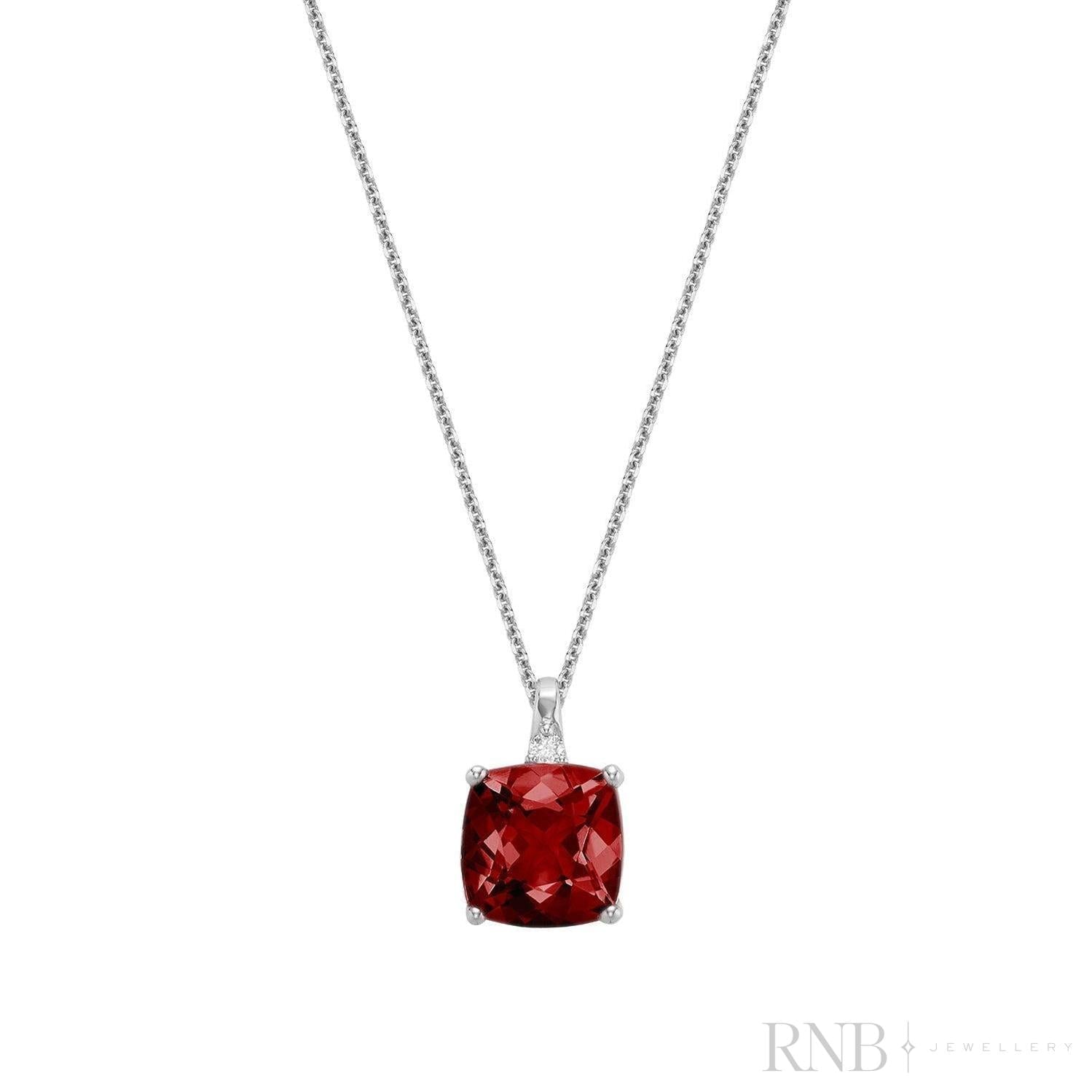 Cushion Cut Colored Stone and Diamond Pendant-RNB Jewellery